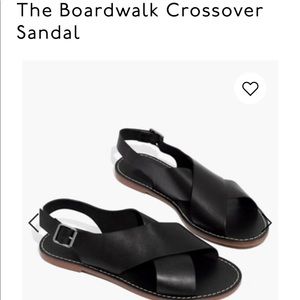 Madewell boardwalk sandals in black 8 NWOT